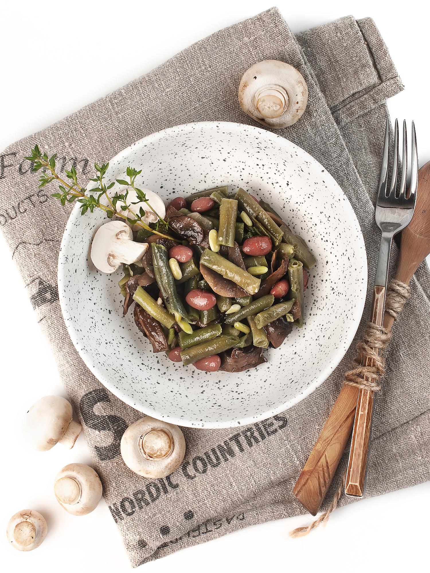 large editorial shot of plated seasonal dish