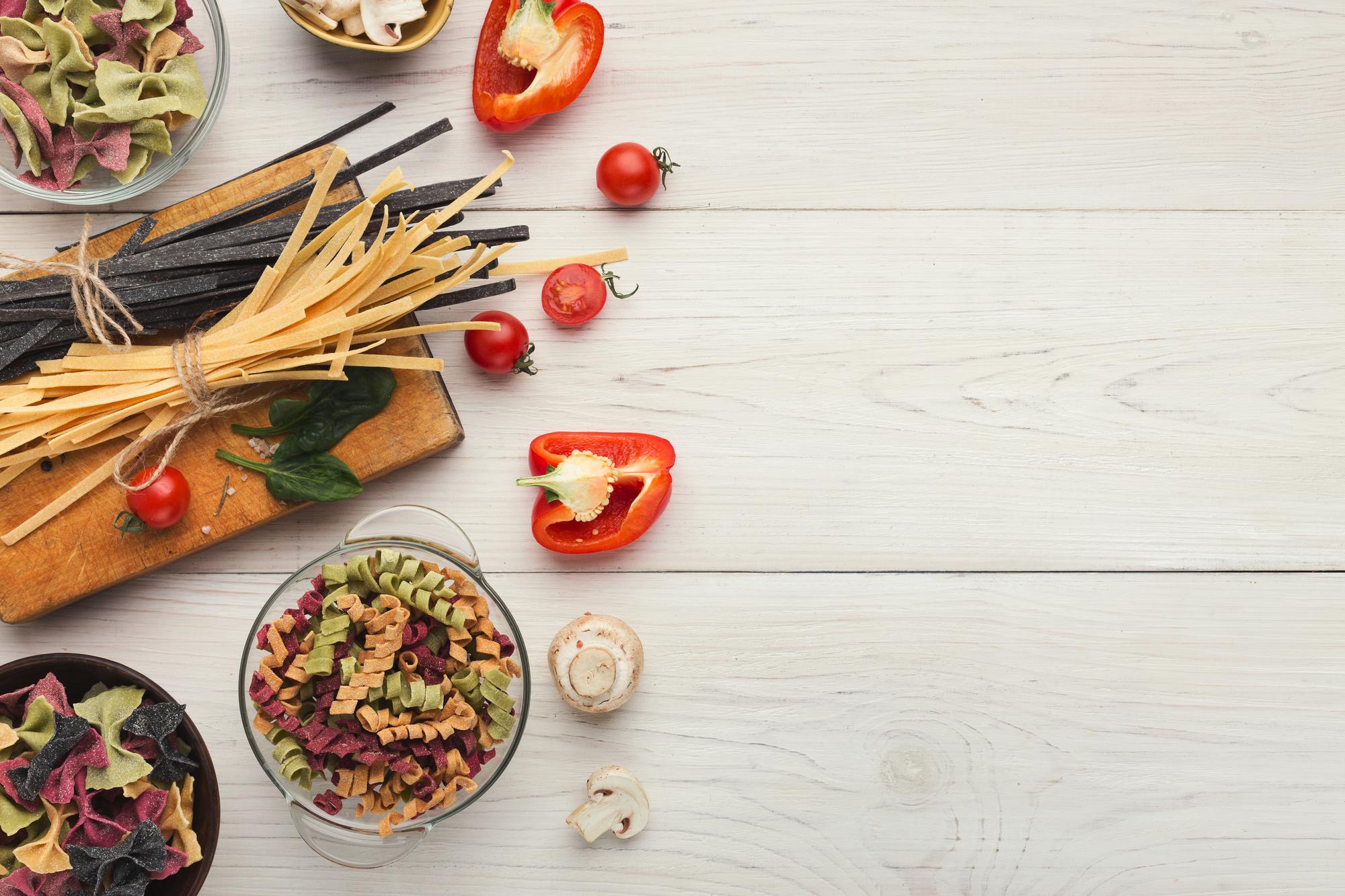 wooden table with prepared simple ingredients